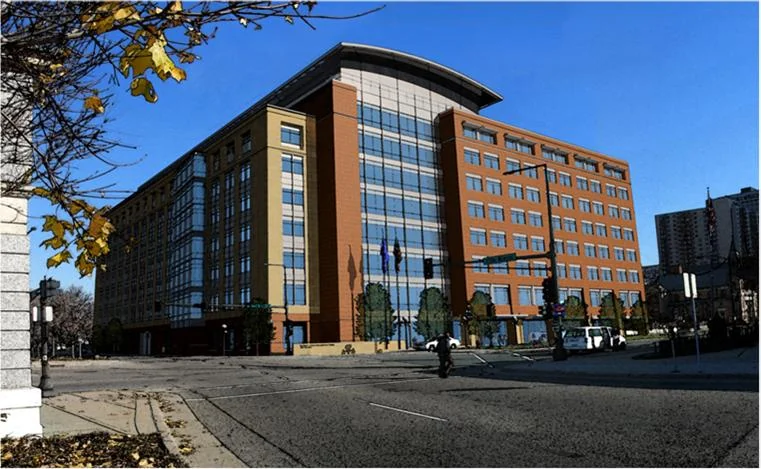 Elmer L. Andersen Human Services Building at the corner of Cedar and 11th Streets in St. Paul