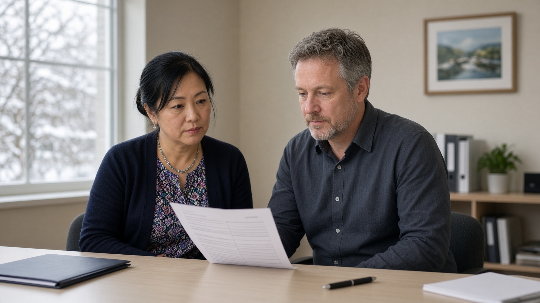 Two people with a form — ask the process.