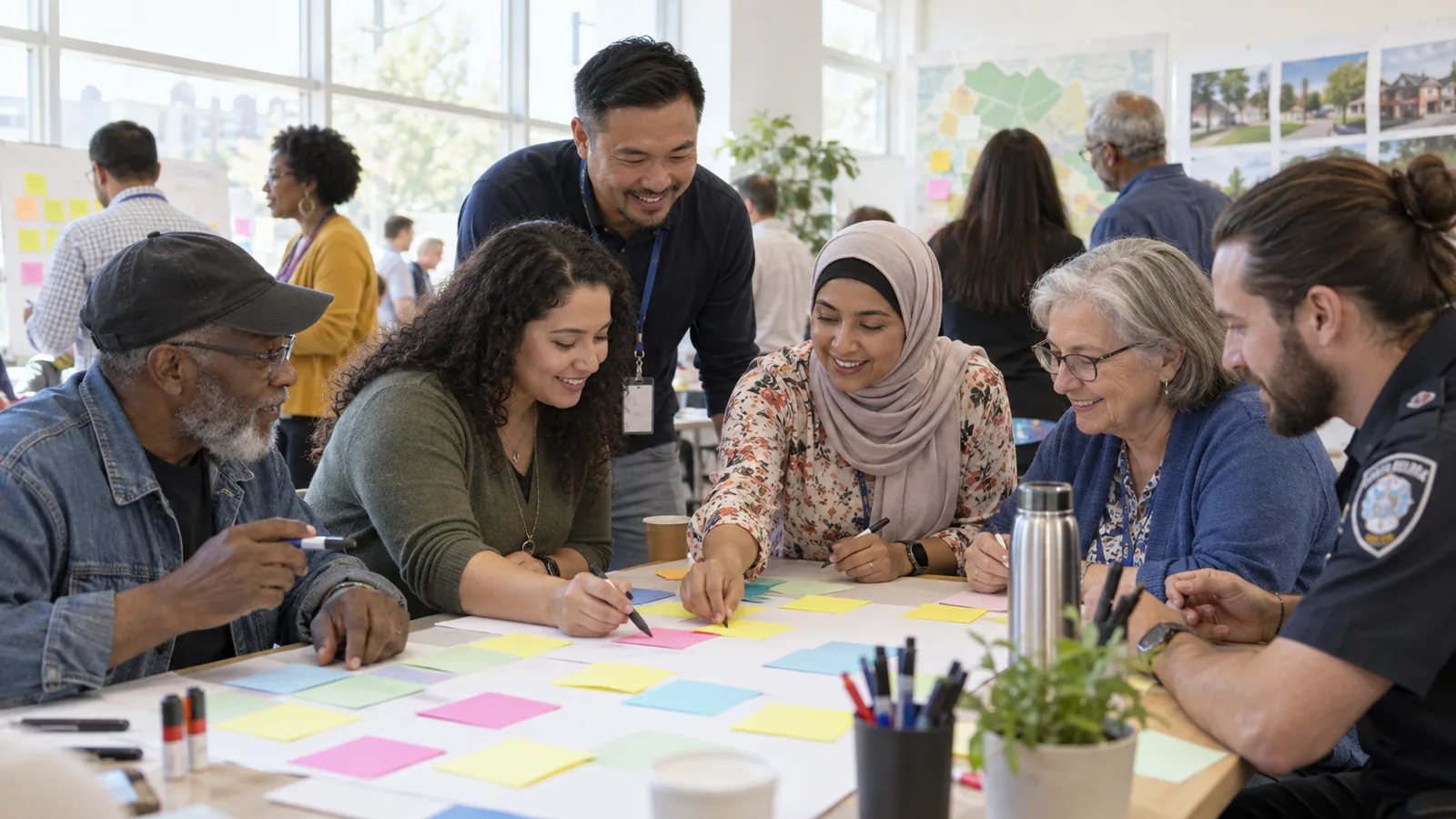 Photograph of colleagues in a scene of feedback co design.