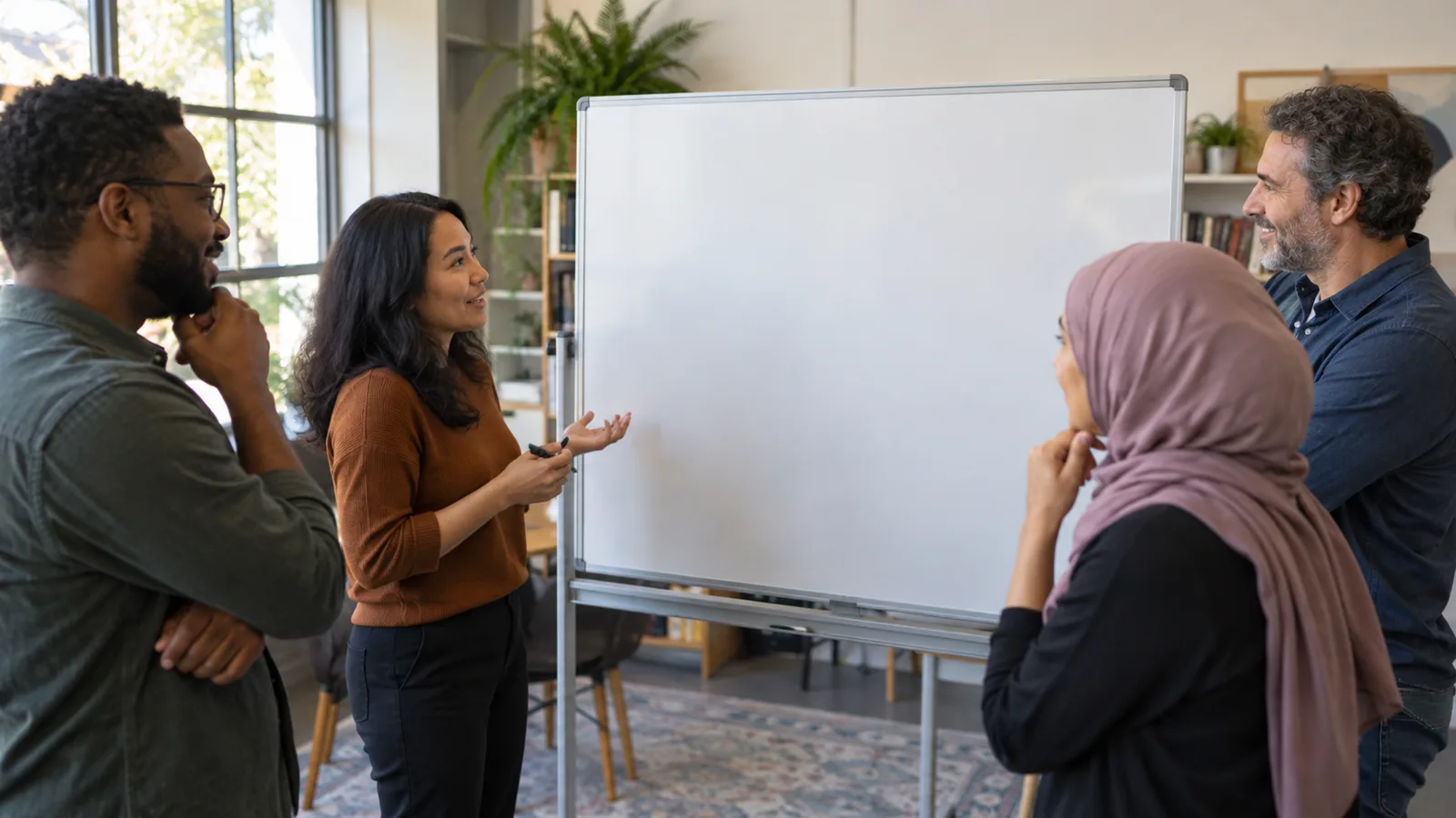 Photograph of colleagues in a scene of cultural humility reflection.